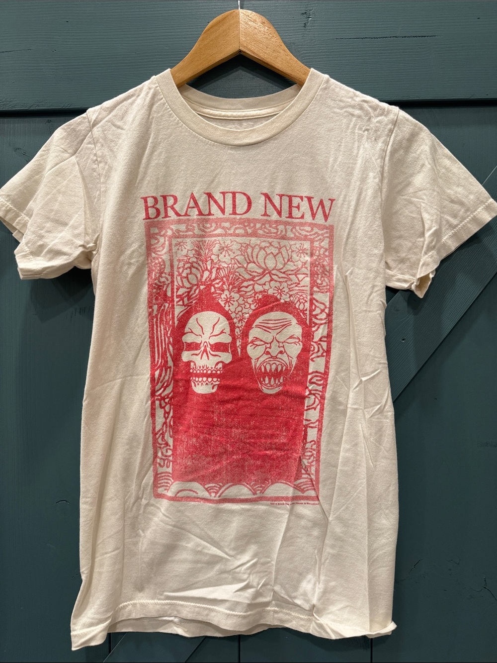 Brand New Graphic Tee in Cream with Red Print